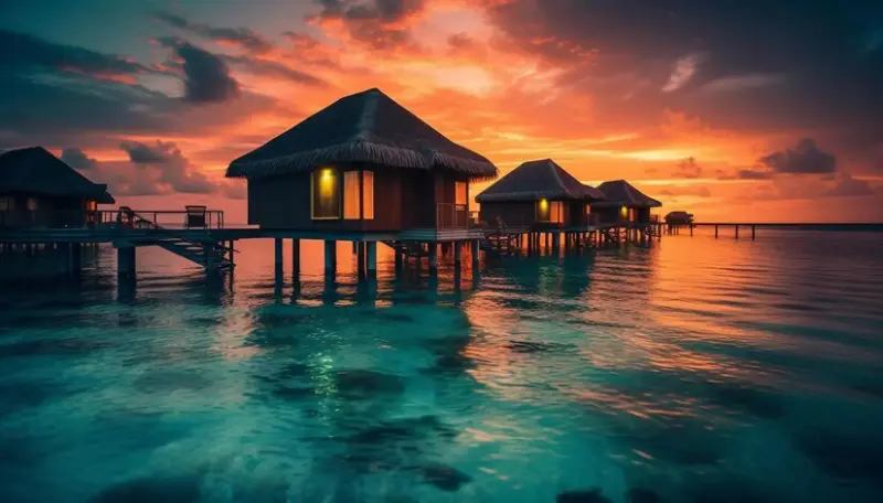 Maldives resort on water